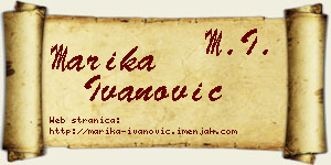 Marika Ivanović vizit kartica